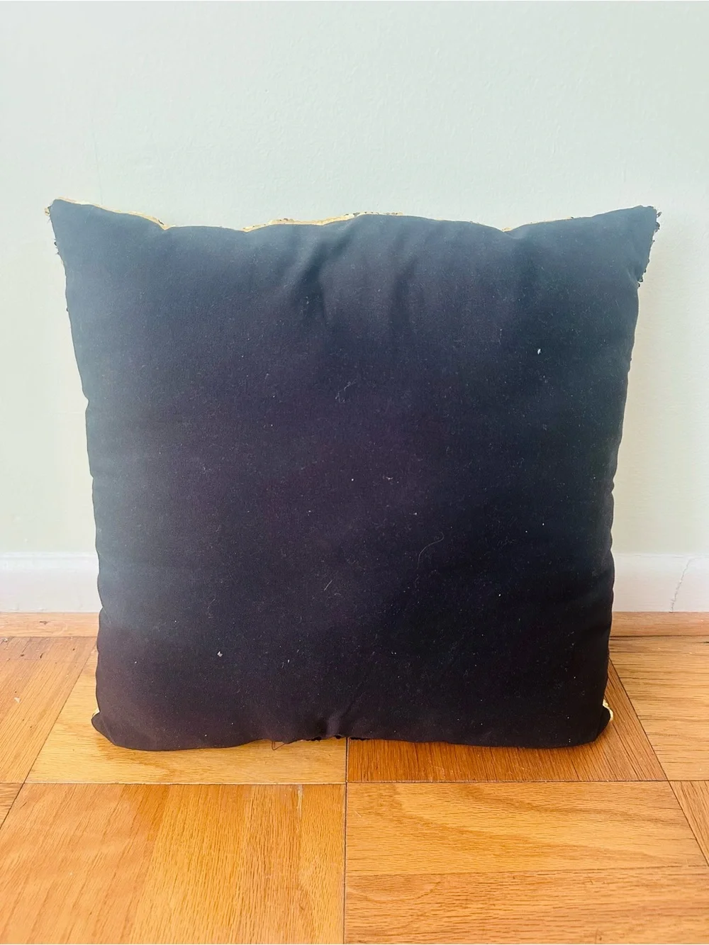 Reversible Mermaid Sequin Throw Pillow Black Gold Flip Sequin Accent 16x16